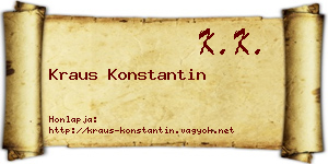 Kraus Konstantin névjegykártya